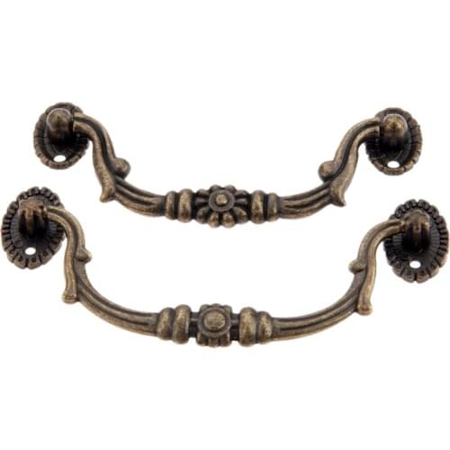 Vintage Handle Retro Wooden Jewelry Box Handles Pulls Knob Drawer Cabinet Cupboard Kitchen Furniture Hardware screws Big/Small