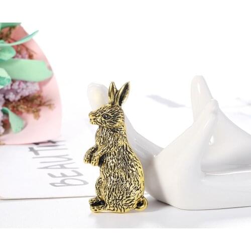 Vintage Old Animal Rabbit Brooches for Women Enamel Brooch Pins Jewelry Accessories