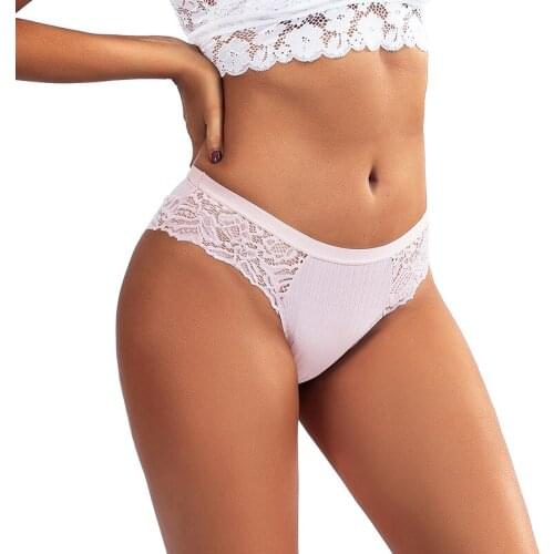 Lace briefs female sense low waist trousers cotton crotch transparent temptation hollow briefs