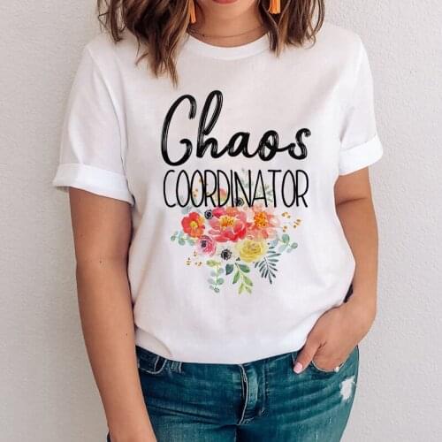 Women Flower Cars Cartoon Print Watercolor Fashion Ladies Womens Tops Graphic Female Clothes T-Shirt T Shirt T-shirts