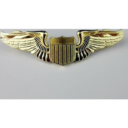 Golden United States Air Force Pilot Badge Pin 3.0'' Military 5605101