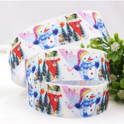1691239 , 25MM cartoon Christmas Series Printed grosgrain ribbon, DIY handmadeHair accessories Material wedding gift wrap