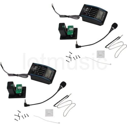 5 Band Acoustic Guitar Preamp EQ Equalizer Piezo Pickup Tuner Amplifier LCD Mic 2 Set