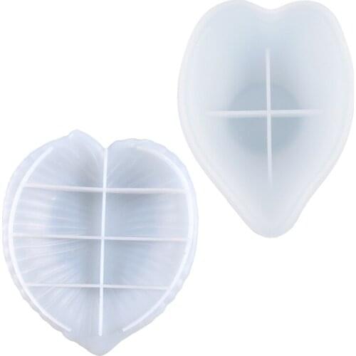 2Pcs Leaf Disc Fruit Snack Jewelry Necklace Ring Storage Silicone Diy Crystal Epoxy Mold