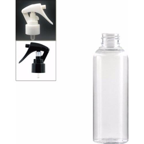 200ml empty round Plastic Bottles, clear PET bottle with white/black trigger sprayers