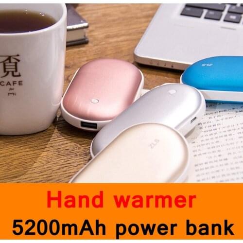 2017 New Style USB hand warmer 5200mAh power bank Dual function backup battery Phone charger Girl friend Gift 4 colors