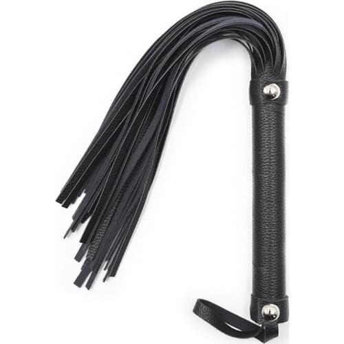 39cm Black PU Leather Whip Spanking Paddle Adult Sex Toys Bondage Gear Flogger Adult Sex Games