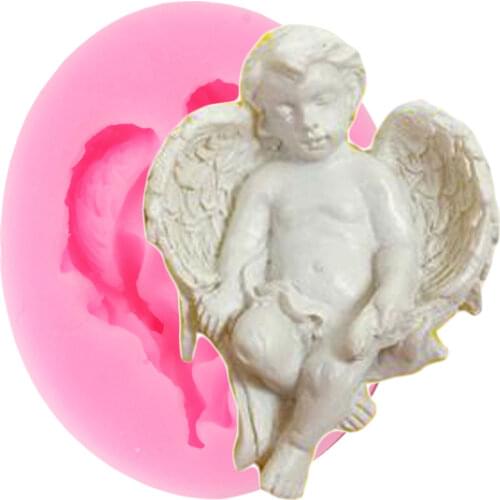 3D Angel Silicone Molds Baby Party Cupcake Topper Fondant Cake Decorating Tools Candy Resin Clay Chocolate Gumpaste Moulds