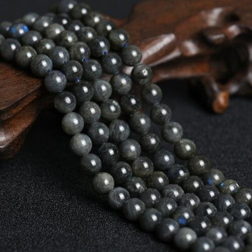 6/8/10mm Genuine Natural Black Labradorite Stone Beads DIY Accessories Round Loose Stone Beads For Jewelry Making Strand 15