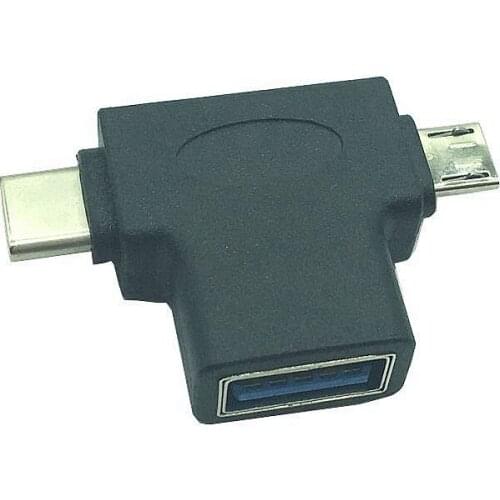 2 in 1 USB3.0 To Type C Micro USB OTG Adapter Converter For Oneplus 5t 6 Xiaomi 6 Mix 2s for Samsung S9+ phone Adapters