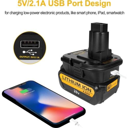 DM18RL Battery Converter Adapter USB DM20ROB For RYOBI Convert DEWALT 20V Milwaukee M18 to 18V Battery Adapter