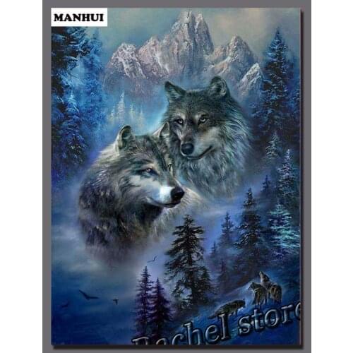 Diamond Embroidery Diy Diamond Painting Cross Stitch Kits Diamond Mosaic Wolf Full Square Diamond Embroidery AD363
