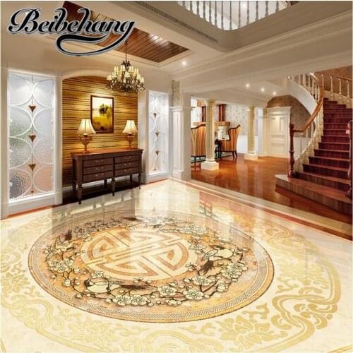 Beibehang Custom Floor 3D stereoscopic wallpaper flower wall mural floor Environmental protection and water non-slip wallpaper