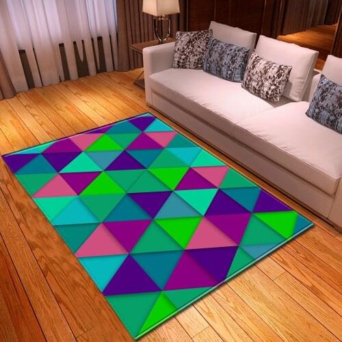 Color Geometric Pattern 3D Carpets for Living Room Bedroom Area Rugs Home Tea Table Large Size Carpet kitchen Antiskid Floor Mat