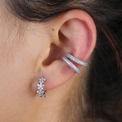 Cz mini small flower hoop earring cute lovely girl women jewelry