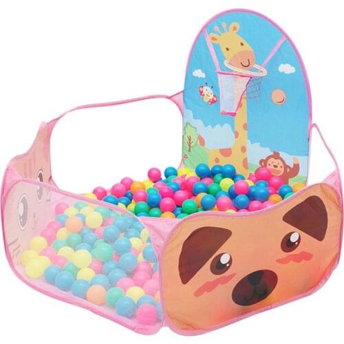 Kids Tent Indoor Outdoor Foldable Cartoon Tent Play House Toys Ocean Ball Pool Can Shoot Giraffe Tent House Toy