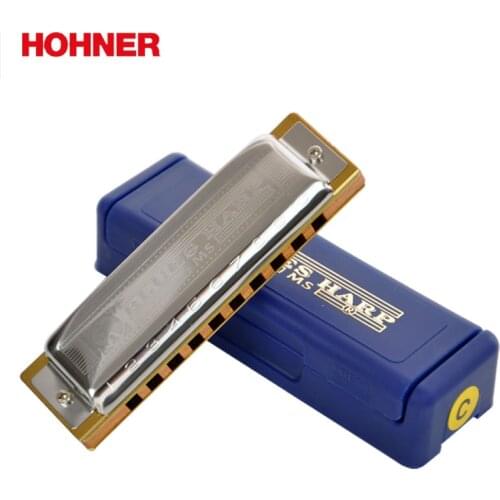 Hohner Blues Harp BH20 10 Hole Harmonica Bules Diatonic Harp, Wooden body Key of C,D,E,F,G,A