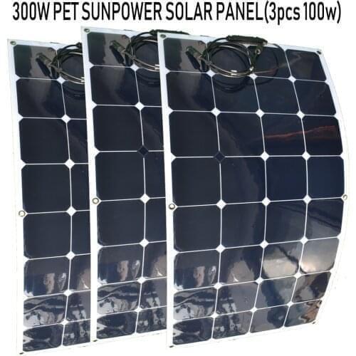 300W Flexible Solar Panel 32PCS More Efficient Power Sunpower Solar Cell 3.4/pcs For 12V Home Kit Battery Charge 100W 200W Panel
