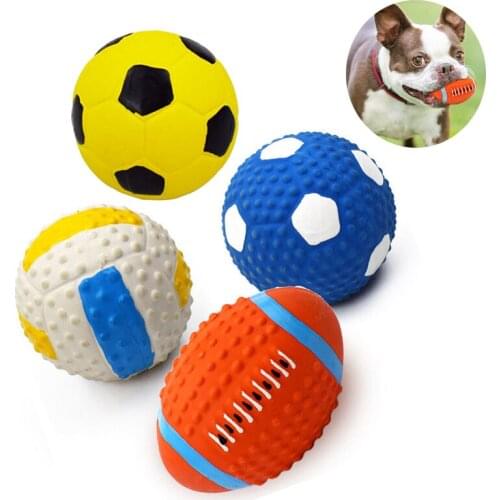 Pet Toys Vocal Rubber Ball For Small Large Dogs Teething Train Chihuahua Golden Retriever Interactive Play Supplies Self-playing