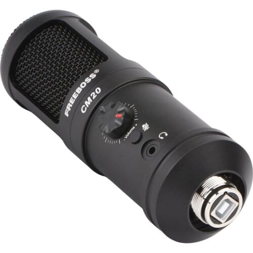 Freeboss CM20 Metal Body DV 5V 16bit 48KHz Monitor Mute Low Noise Recording Chat USB PS4 Computer Mobilie Condenser Microphone