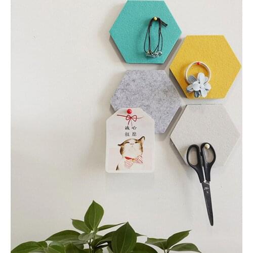 Creative Multi-functional DIY Hexagon Felt Wall Sticker Photo Honeycomb Self-adhesive Wallpaper Home Office Boards Decoration