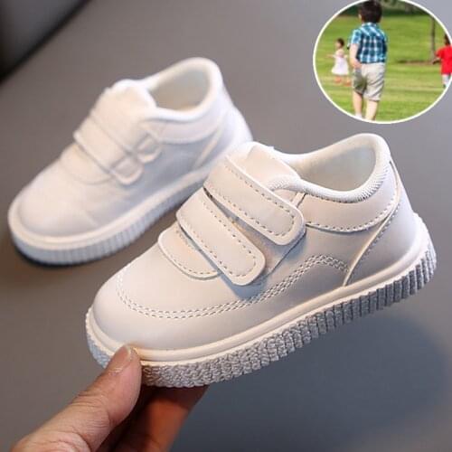 Kids Sneakers Boys Shoes Girls Trainers Children Leather Shoes White Black School Shoes Pink Casual Shoe Flexible Sole Fashion