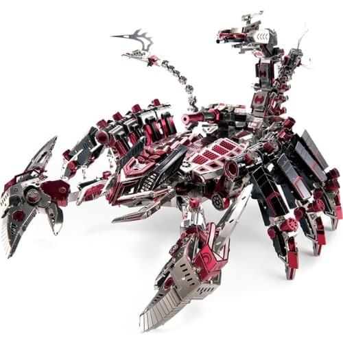 Microworld 3D metal puzzle Red devils scorpion Model DIY Laser Cut Jigsaw Model gift For Adult Educational Toys Desktop decor