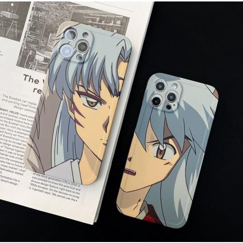 Cute Manga Inuyasha Sesshoumaru Phone Case For Iphone 12 Mini 11 Pro X XS Max XR 7 8 Plus 3D Cool Comic Silicon Soft Cover Coque