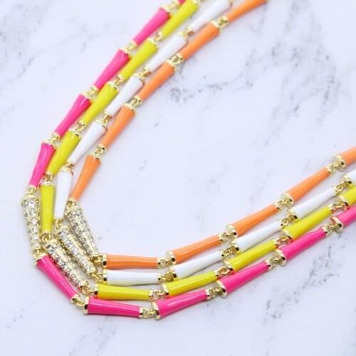 Neon Enamel LINKED Choker Necklace for Women Girls Bling Fashoin Pendant Jewelr Egirl Gothic Tassel Necklaces Iced Out Chain