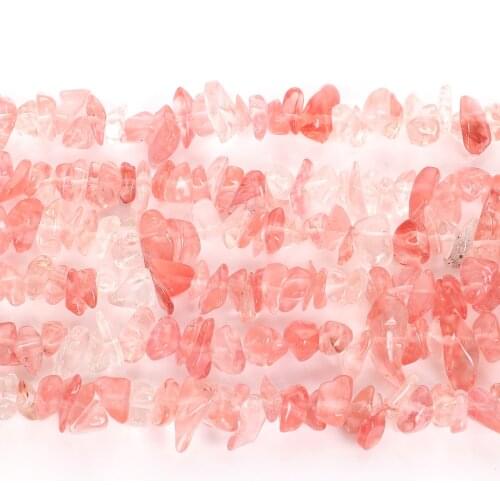 Irregular Chip Watermelon Red Gravel Natural Stone Beads For Jewelry Making DIY Loose Spacer Beads Necklace Bracelet Handmade
