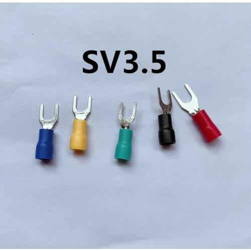 50pcs SV3.5-4 SV3.5-5 SV3.5-6 Wire connector Fork Spade Crimp Insulation Terminal Wire connection Cable 2.5-4mm2