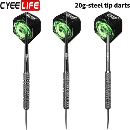 CyeeLifNew Darts High-quality 3Packs Steel Pointed Darts Professional 20g with PVC Shafts and Flights