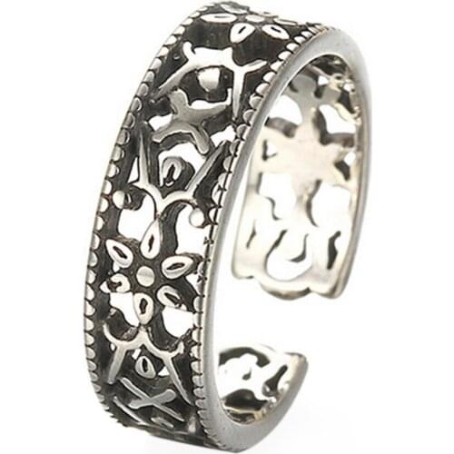 Hollow Vintage Antique Ring Opening Totem Ancient Ring Charming Jewelry Christmas Gift