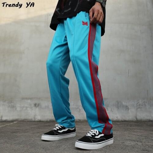 Needles Pants Rocky Pants Hip Hop 1:1 High Quality Butterfly Embroidery Casual Trousers Hip Hop Fashion Straight Poly Smooth
