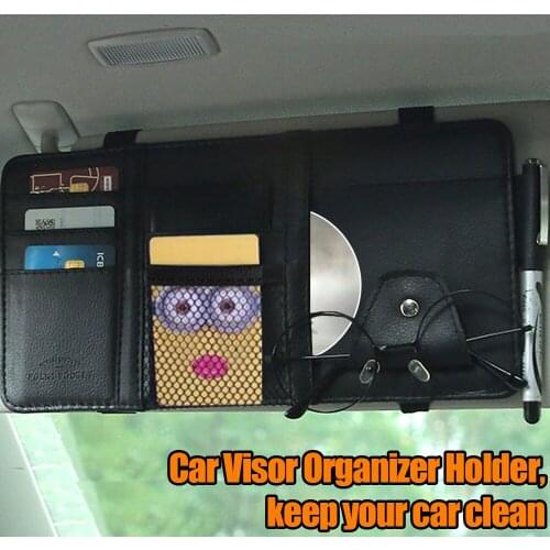 Universal Car Sun Visor Pen Card Holder CD DVD Organizer Storage Box Sunglasses Clip Stowing Sun Visor Organizer Car-Styling