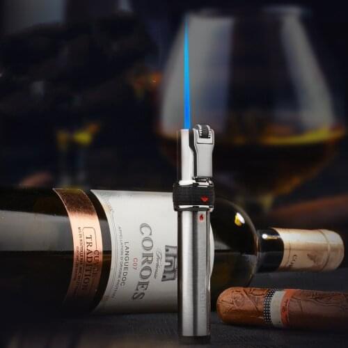 Jobon Lighter Metal Jet Flint Lighter Gas Turbo Torch Lighter Butane gas Windproof Cigar Grinding Wheel Lighter Gadgets For Men
