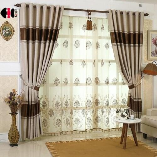 Aubrey Faux Silk Paisley Jacquard Curtain for Bedroom Living Room Grey Coffee Stitching Chenille Villa Patio Drapes