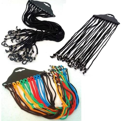 12pcs/lot Black Color Adjustable Neck Cord Strap String Landyard Holder For Eyeglass Glasses Sunglasses