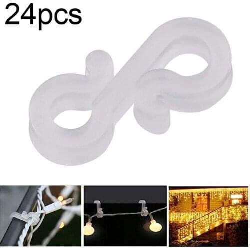 24 Pcs Gutter Hang Hooks S Clip Hooks for Christmas Decoration Outside String Lights Seasonal Fairy Light