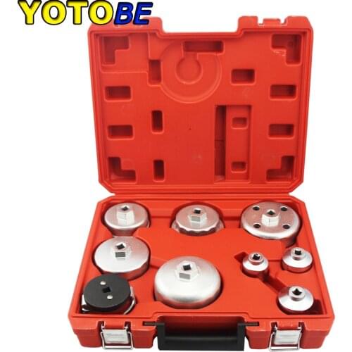 9pcs 3/8" Drive Oil Filter Cup Type Wrench Remover Removal Installer Tool Set