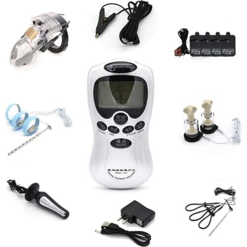 Electric Shock Anal Plug Pulse Accessories Electro Stimulation Nipple Clamps Breast Body Pads Penis Massager Medical Themed Toys