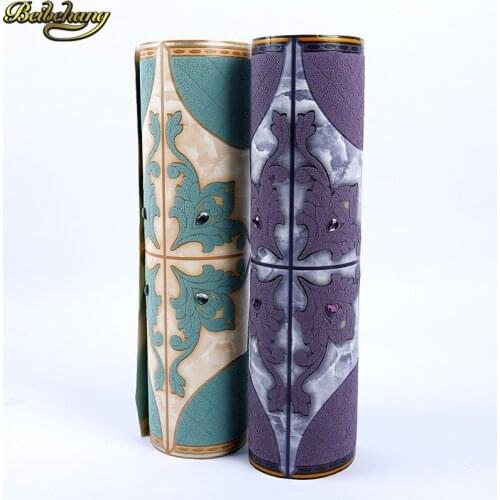 Beibehang Simple European deerskin wallpaper modern embossed Diamond wall paper TV background Purple wallpaper roll living room