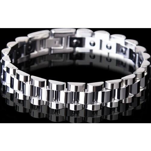 Tungsten Steel Carbide Magnet Therapy Bracelet Energy Balance Health Care Biker Watchband Bracelets for Men Women Couple Jewelry
