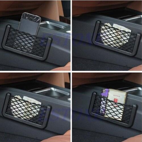 Black Car Auto String Mesh Bag Storage Pouch For Cellphone Gadget Cigarette New 1Pc