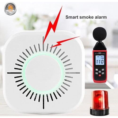 Smoke Detector Wireless 433MHz Smoke Gas Detector Smart Sensor Home Security 360 Degree Smoke Fire-Alarm Security APP Control