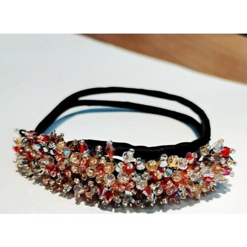 Pearl Head Hair Dryer Women Flower Donut Bun Maker Big Crytal Ribbon Diy Hair Style Making Tools Hair Accessories