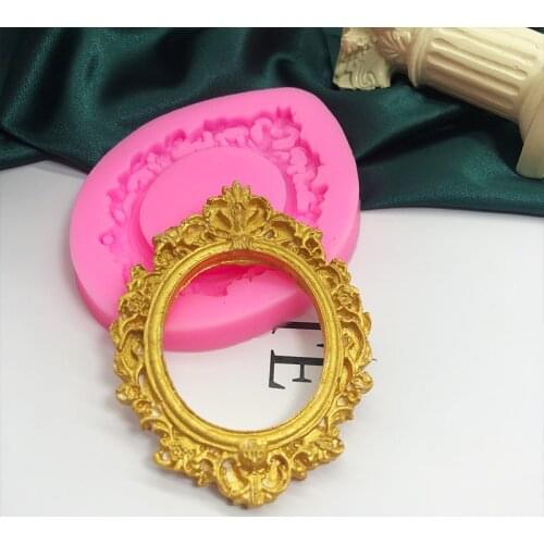 Border silicone mold European retro chocolate fondant molds cake decorating tools cakedrop glue plaster moulds candle abrasive