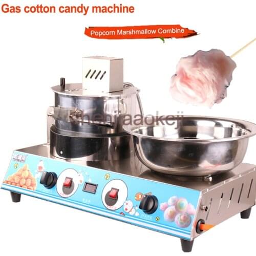 HX-PM07 stainless steel commercial electric gas mobile popcorn cotton candy Combine machine Popcorn machine cotton candy machine