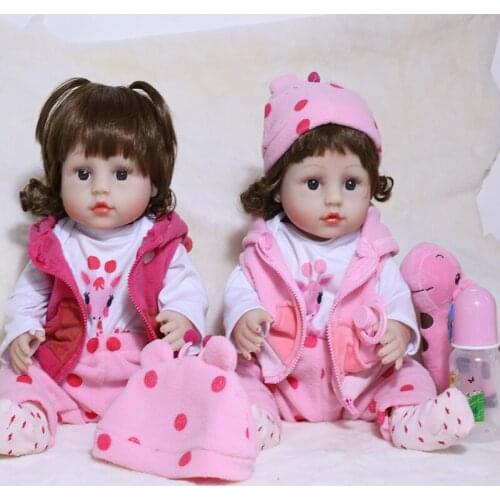 JINGXIN PRINSES 45cm Full Silicone Reborn Bebe Doll Waterproof Nipple Baby Dolls with Deer Bottle Bath PlayToy Girl Gift Toy