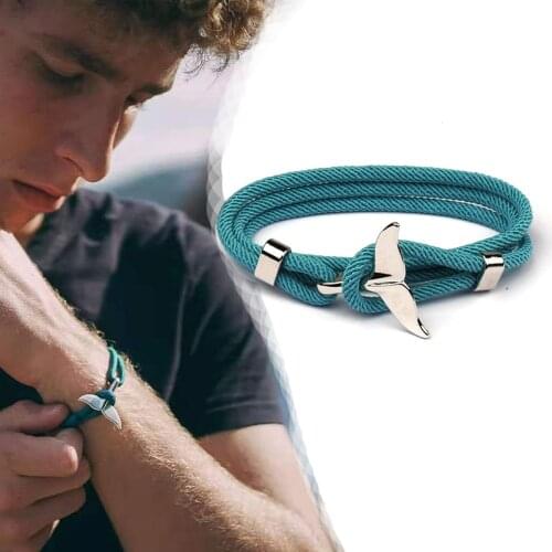 Whale Tail Bracelet Handmade Rope Bracelets For Women Pulseras Jewellery Adjustable Charm Bracciali Donna Anchor Men Accessories